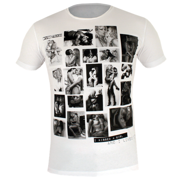 Afbeeldingen van TRASH - I Kissed a Girl T-Shirt - White