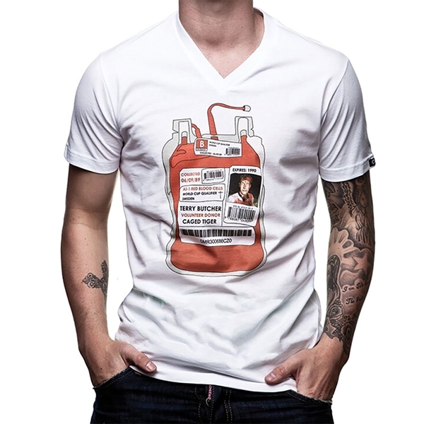 Afbeeldingen van COPA Football - Butcher Blood Bag V-Neck T-Shirt - White